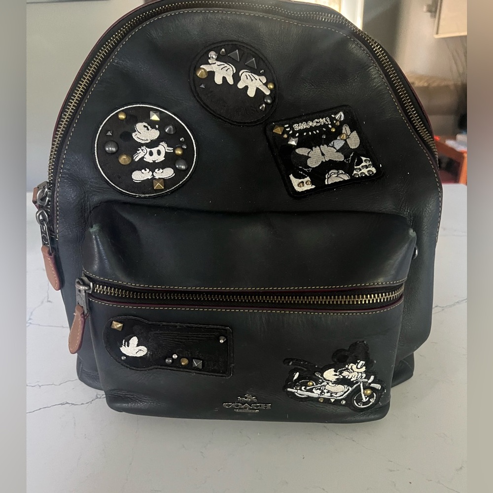 Coach X Disney Mickey Mouse Parches Backpack.